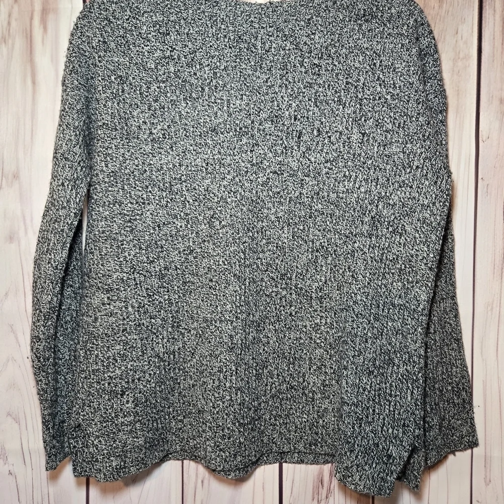 Madewell 100% Wool Gray Sweater with Leather Striped Sleeves Size XS
